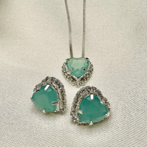 Conjunto coração tiffany
