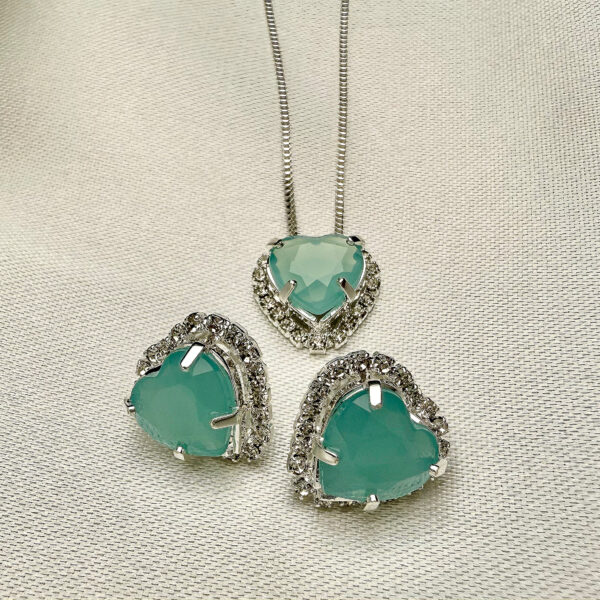 Conjunto coração tiffany