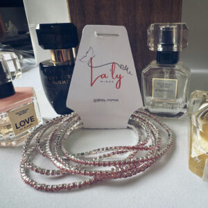 Pulseiras detalhadas strass rosa