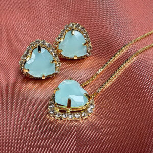 Conjunto coração tiffany dourado