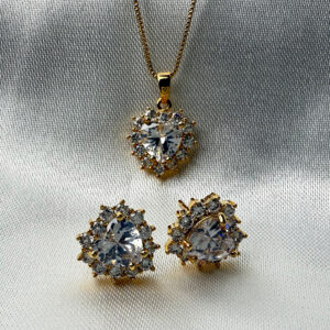 Conjunto coração cristal