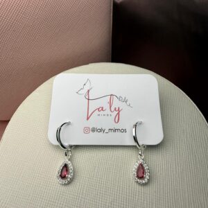 Argola prata vermelho