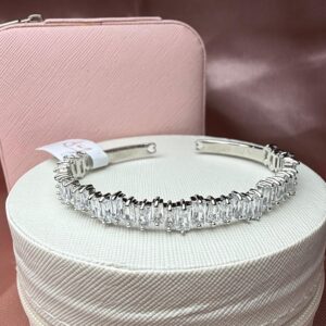 Bracelete cravejado regulável prata