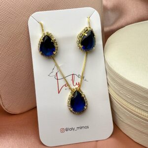 Conjunto gota azul marinho