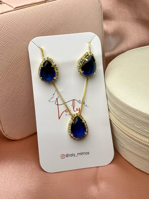 Conjunto gota azul marinho