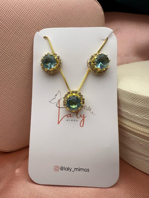 Conjunto redondo verde simples