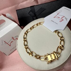 Pulseira Masculina Elo Liso Dourado