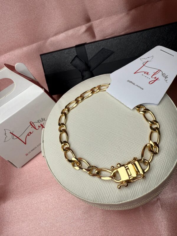 Pulseira Masculina Elo Liso Dourado
