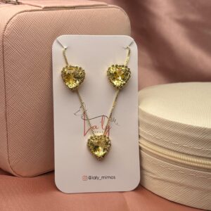 Conjunto coração amarelo
