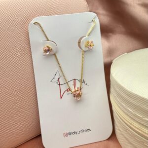 Conjunto coração rosa pequeno