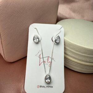Conjunto gota prata