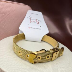 Pulseira relógio dourada