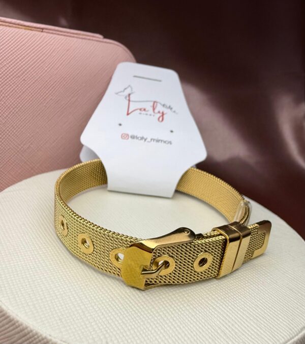 Pulseira relógio dourada